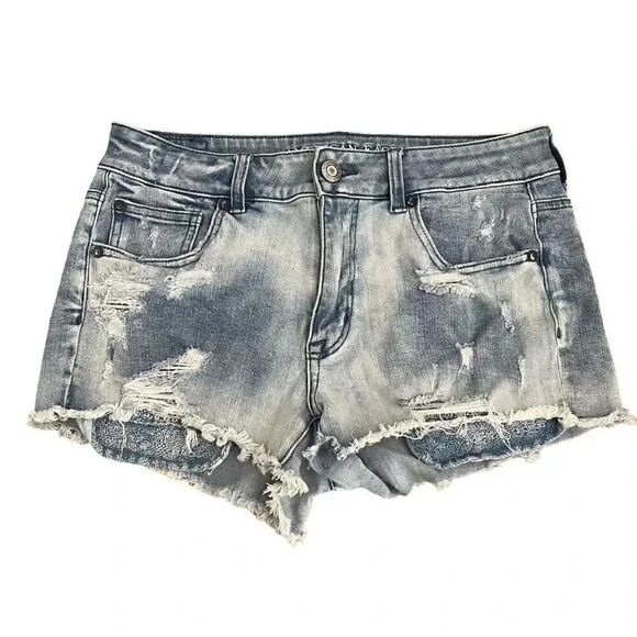 American Eagle 360 Super Stretch Bluet High Rise Short Womens Jeans SZ 6 - Picture 1 of 7